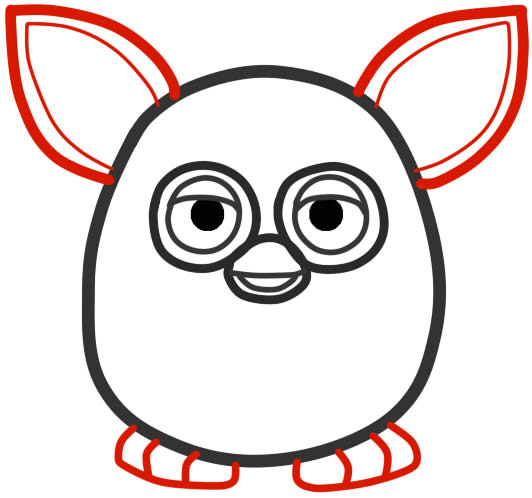 532x498 How To Draw Furby Boom Gradually Pencil - Furby Drawing