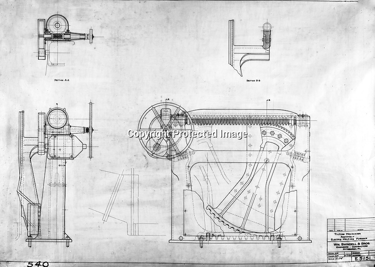 750x534 Swindell Brothers Electric Melting Furnace Drawing The Brady - Furnace Drawing
