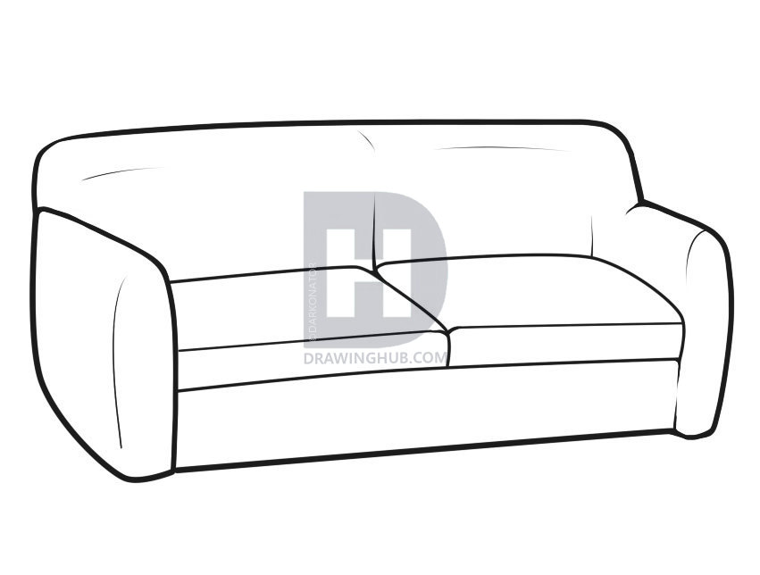 851x644 how to draw furniture, step - Furniture Drawing