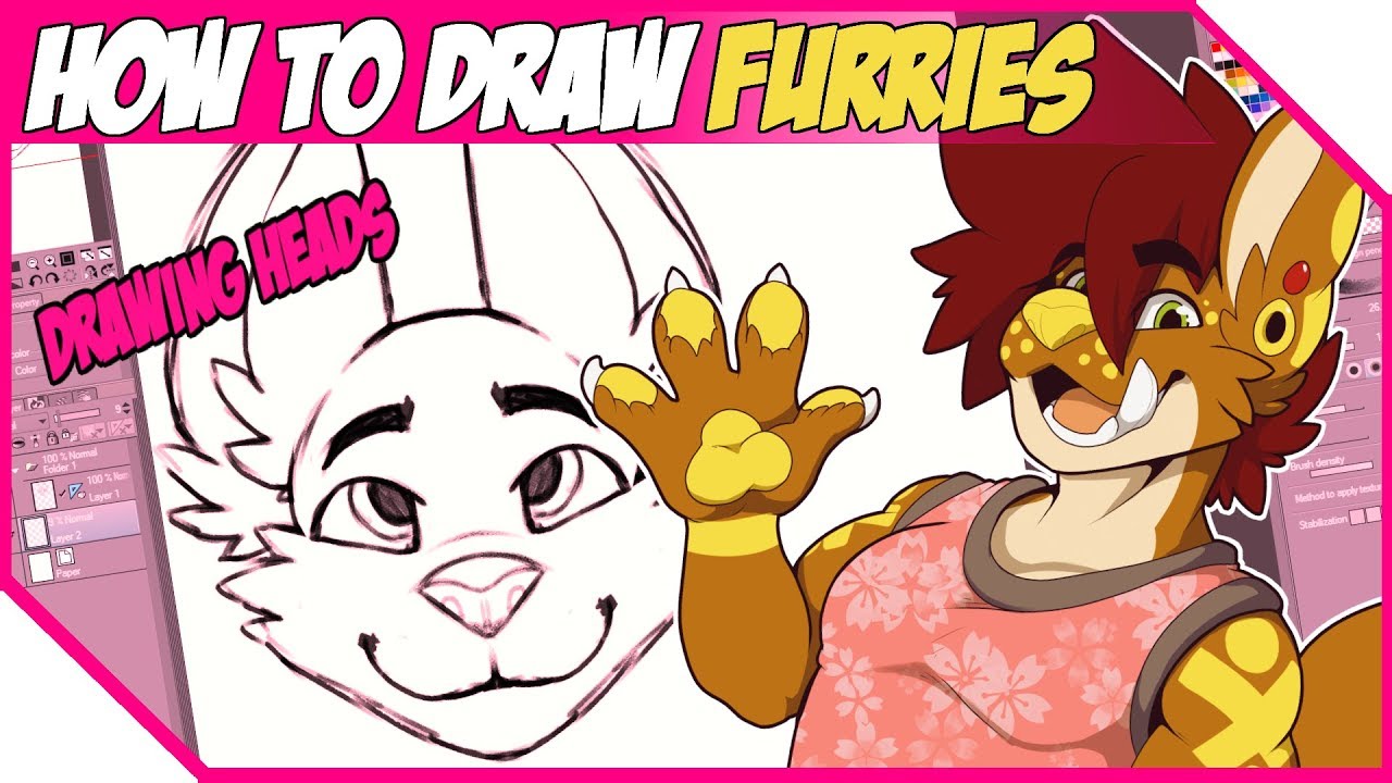 1280x720 How To Draw Head Tutorial - Furry Drawing