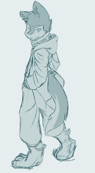 320x585 Wolf Guy Thing Doodle - Furry Wolf Drawing