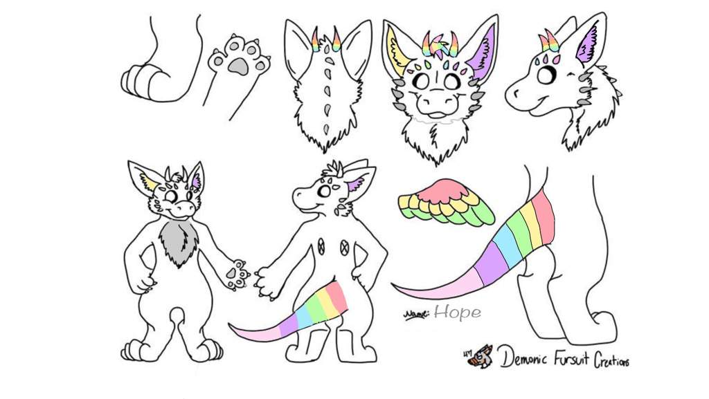 Finished Coloring My Dutch Angel Dragon Hopes Base Draw Some Fan - Fursuit Base...
