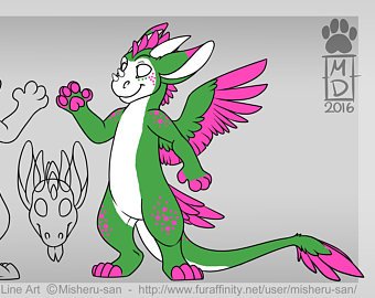 340x270 Fursuit Angel Dragon Etsy - Fursuit Drawing Base