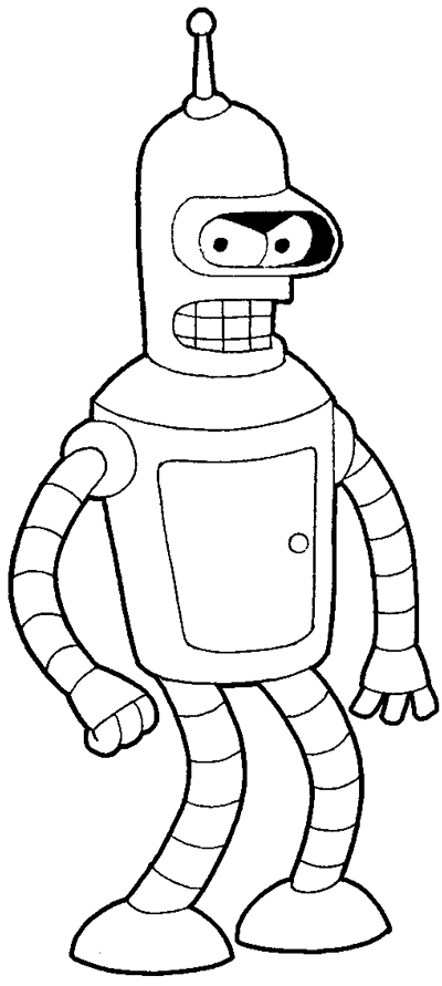 400x891 How To Draw Bender From Futurama With Easy Step - Futurama Drawings