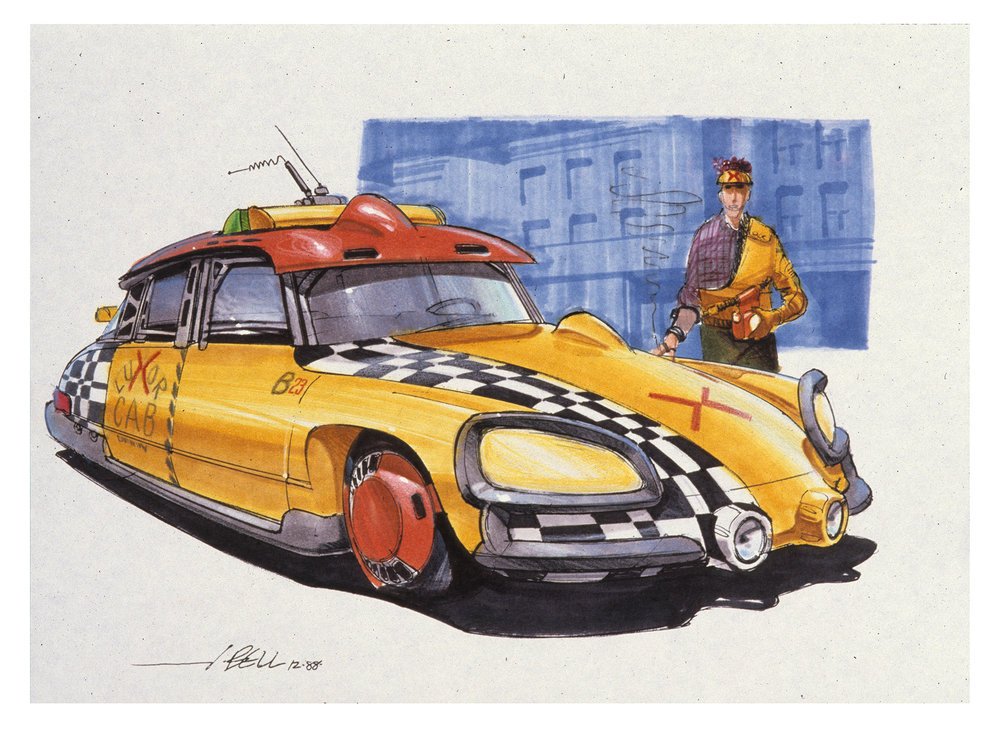 1000x741 back future car drawing - Future Car Drawing