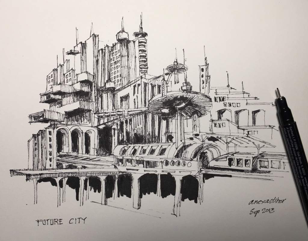 1024x802 Future City Art Amino - Future City Drawing