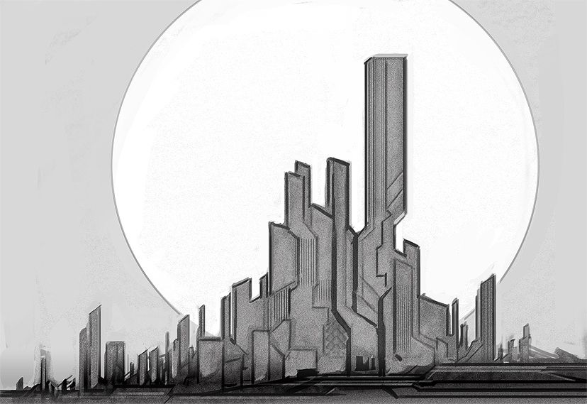 828x569 future city drawing in circles drawings in city - Future City Drawing
