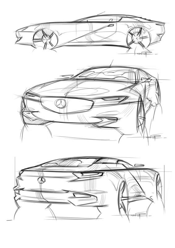 566x800 sketches - Futuristic Car Drawing