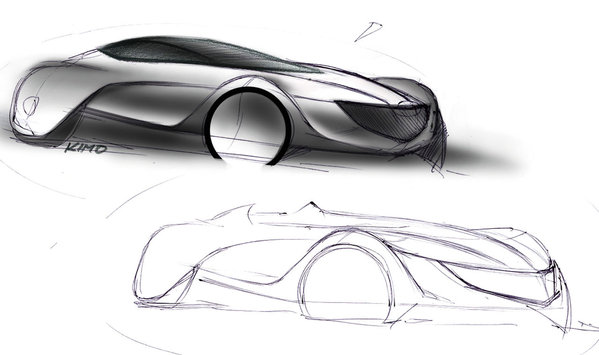 599x355 futuristic car sketch pegitboard - Futuristic Car Drawing
