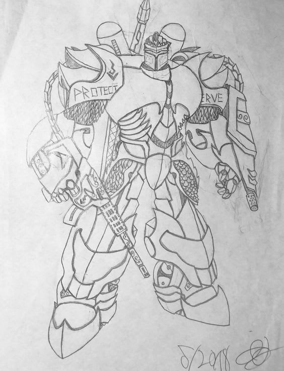 564x738 Make A Transformer Or Futuristic Armor Style Drawing - Futuristic Drawings