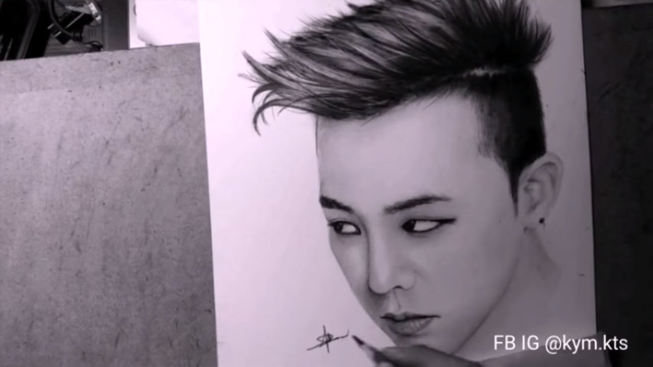 1280x720 dung g dragon bigbang how to draw portrait - G Dragon Drawing