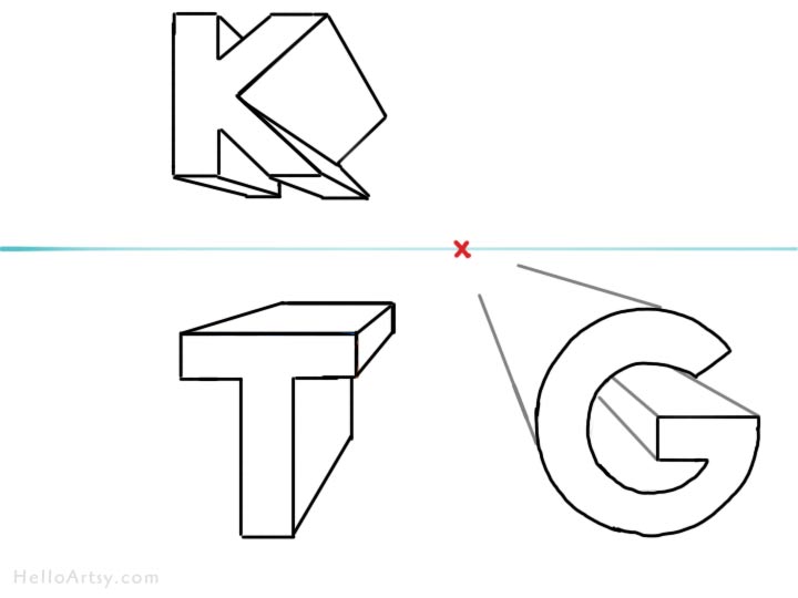 720x540 How To Draw Letters In Perspective D Letter Drawing Tutorial - G Drawing
