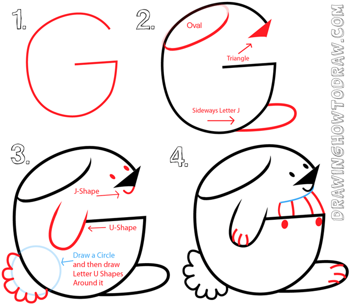 700x611 Big Guide To Drawing Cartoon Bunny Rabbits With Basic Shapes - G Drawing