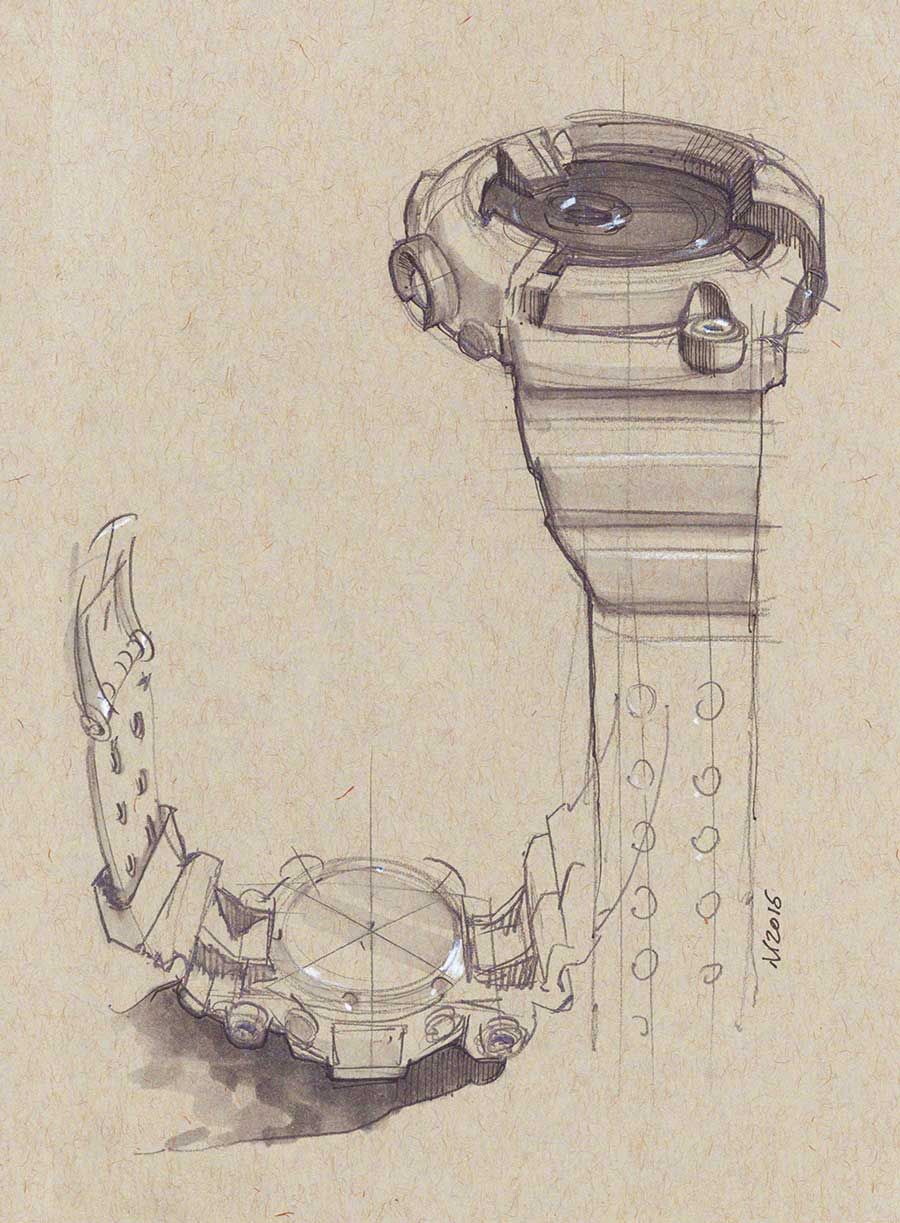 900x1223 casio g shock frogman sketch sketching watches i love since - G Shock Drawing