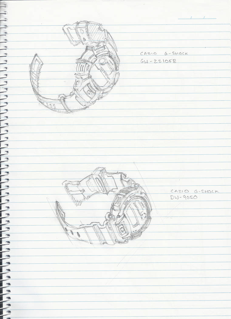 761x1050 g shock watches sketches - G Shock Drawing