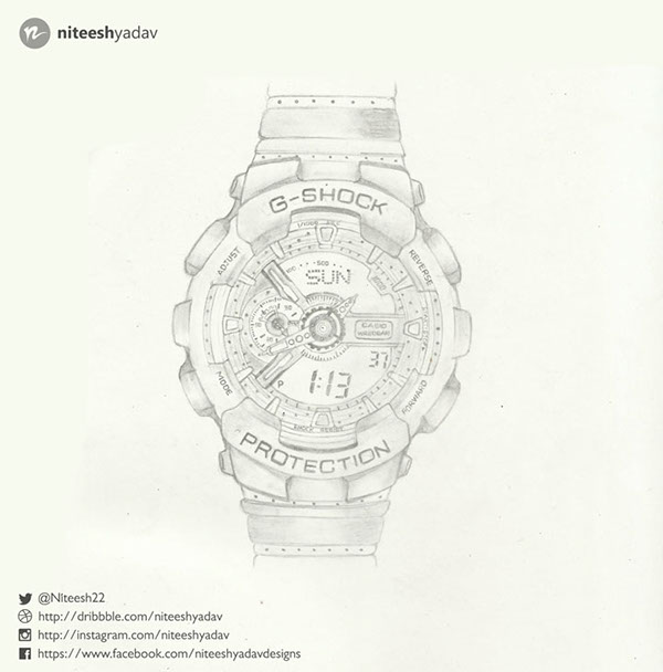 600x608 handcrafted g shock display on wacom gallery - G Shock Drawing