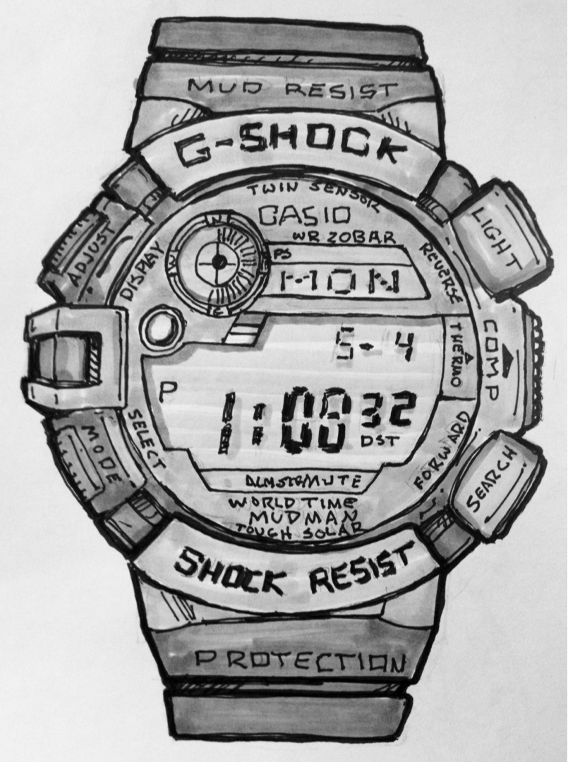 805x1080 scott sackett blog casio g shock from my sketchbook i've loved - G Shock Drawing