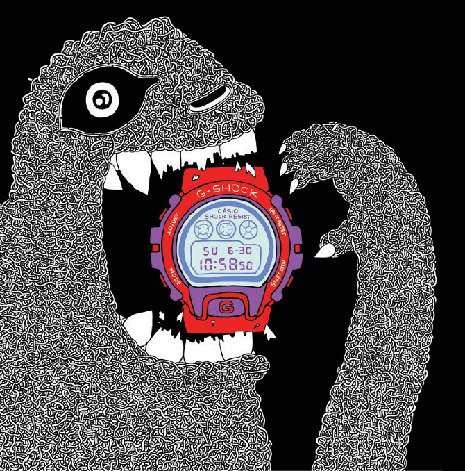 670x678 shockzilla casio g shock vice - G Shock Drawing