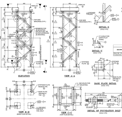 500x479 Steel Structure Ga Drawings - Ga Drawing
