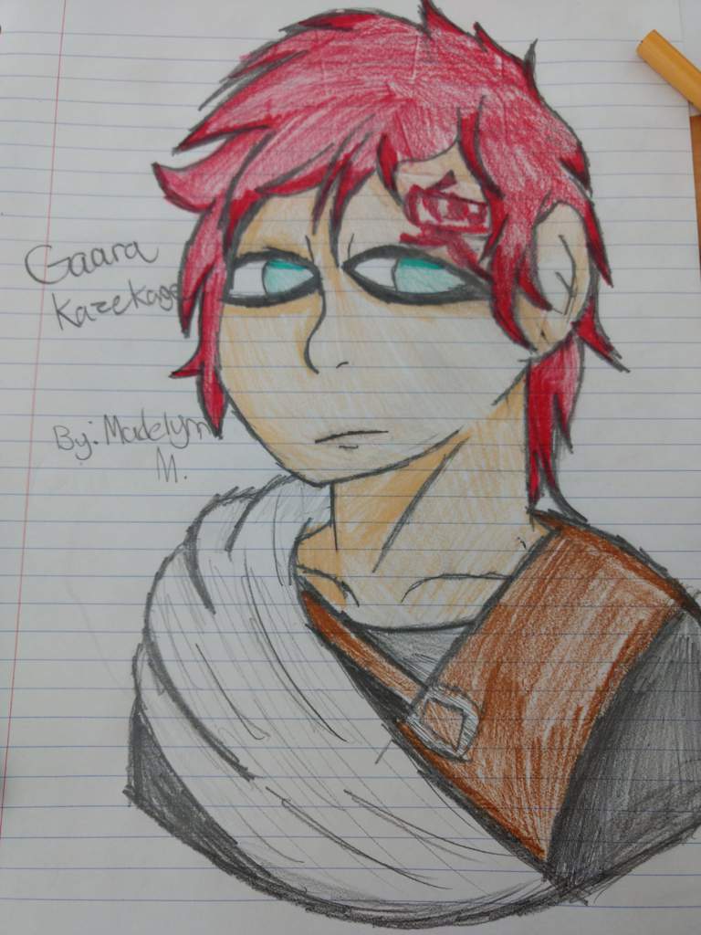 768x1024 Gaara Drawing I Did During Class - Gaara Drawing