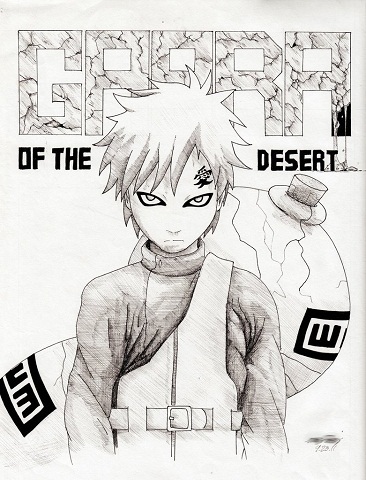 366x480 Gaara Drawing Discovered - Gaara Drawing