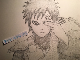 320x240 Gaara Sketch - Gaara Drawing