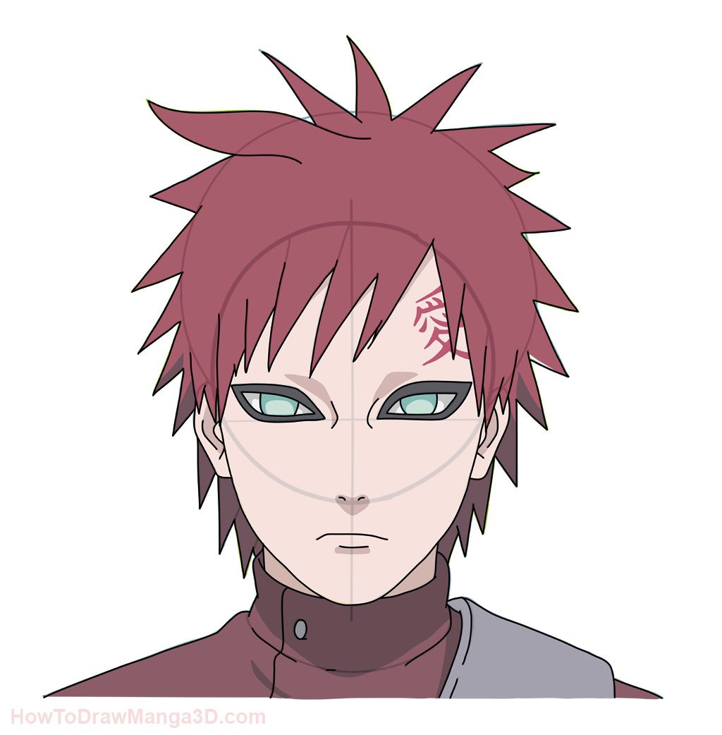 1024x1042 How To Draw Gaara From Naruto Step - Gaara Drawing