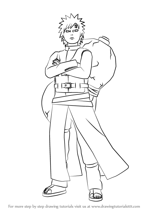 596x842 Learn How To Draw Gaara From Naruto - Gaara Drawing