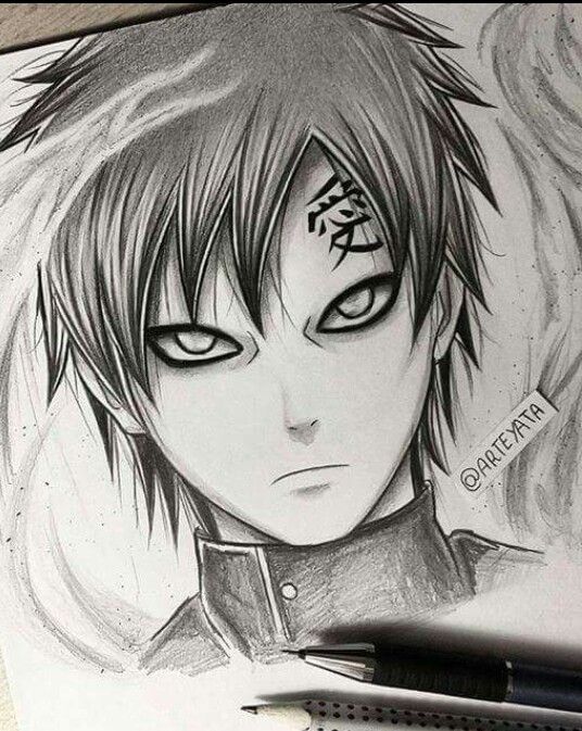 536x673 my drawing anime naruto gaara, naruto drawings, gaara - Gaara Drawing