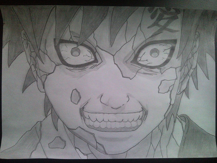 700x525 Reeaally Old Drawing I Made Of Gaara, After I Saw His Fight Vs - Gaara Drawing