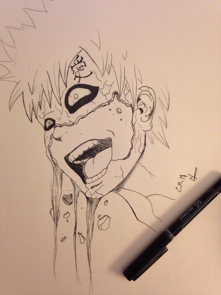 900x1200 found a picture of gaara, and decided to draw him! - Gaara Drawing