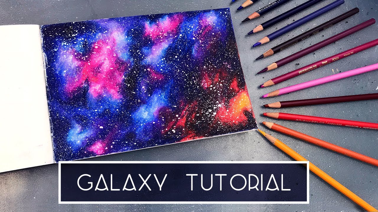 1280x720 How To Draw A Galaxy Coloured Pencil Tutorial - Galaxy Drawing