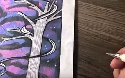 424x265 How To Create A Galaxy With Colored Pencils Prismacolor Tutorial - Galaxy Drawing Color Pencil