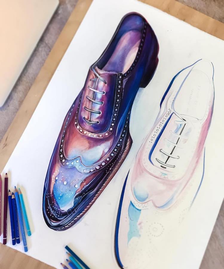 750x900 Vibrant Colored Pencil Drawings Filled In With The Colors - Galaxy Drawing Color Pencil