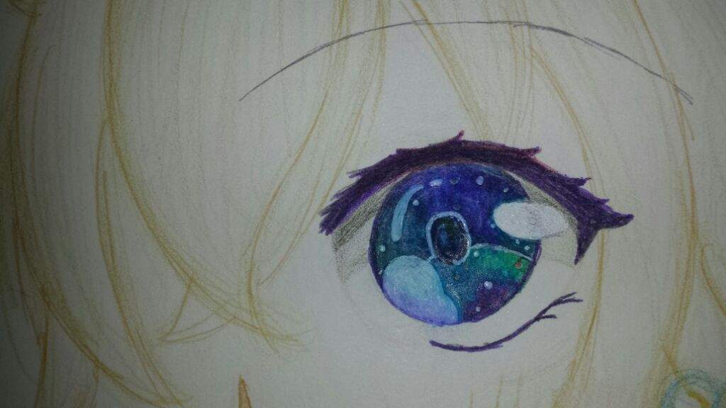 1024x576 Galaxy Eyes Anime Art Amino - Galaxy Eye Drawing