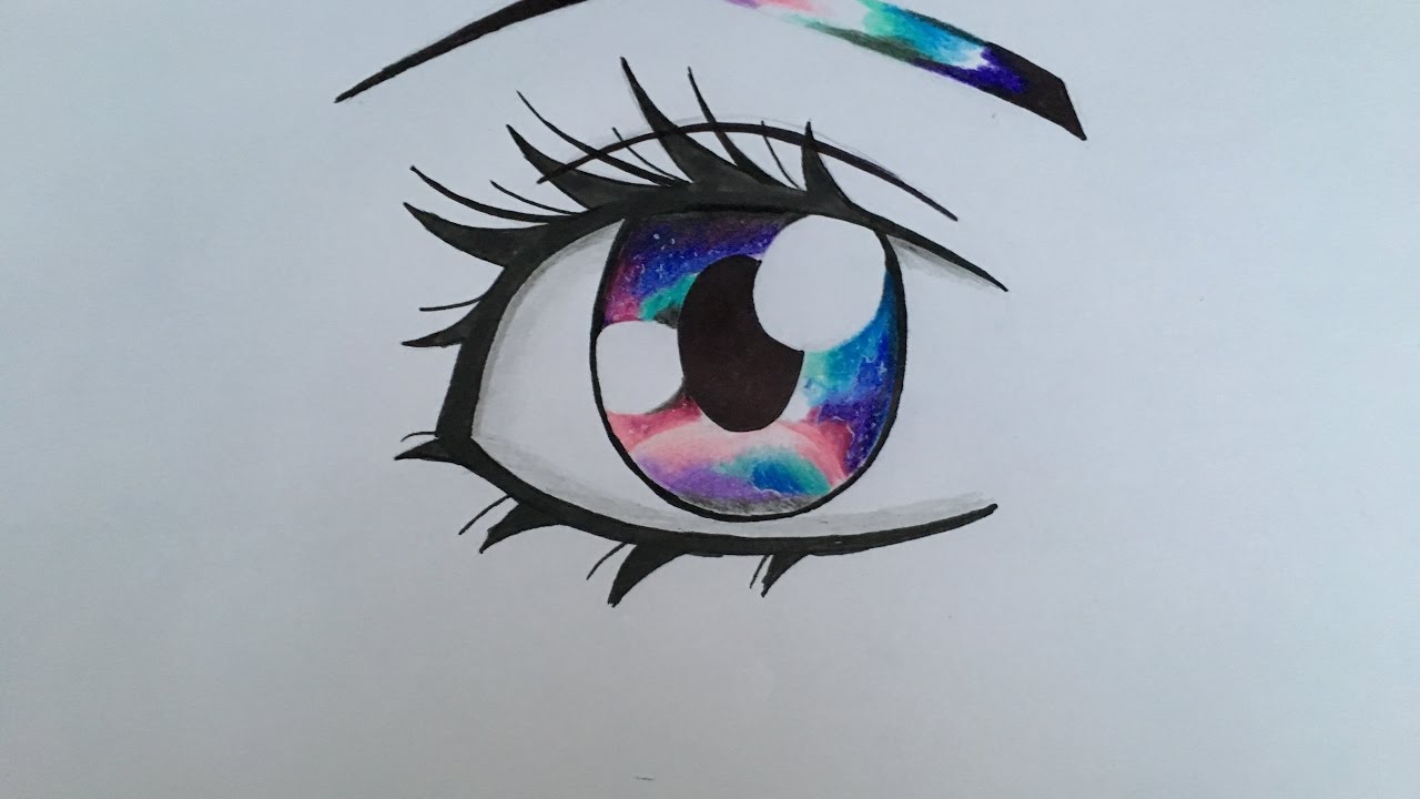 1280x720 Galaxy Manga Eye Draw - Galaxy Eye Drawing