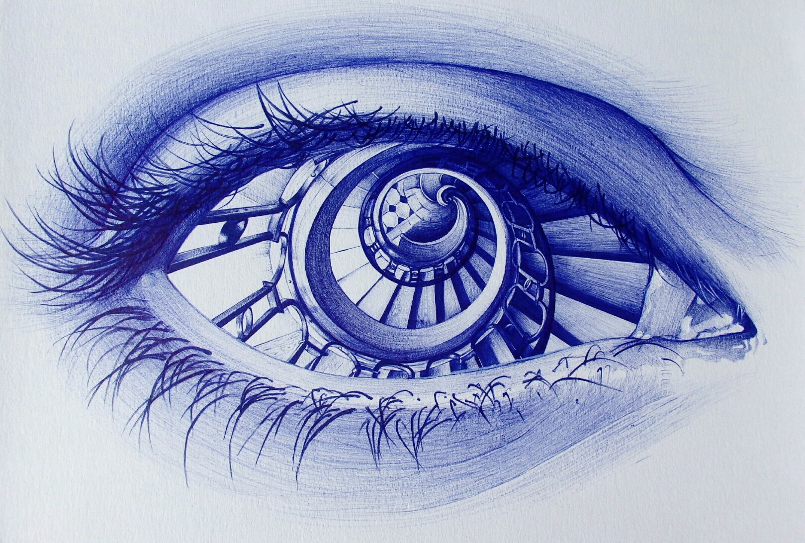 1619x1092 Org Drawn Eye Sketch Trippy Art - Galaxy Eye Drawing