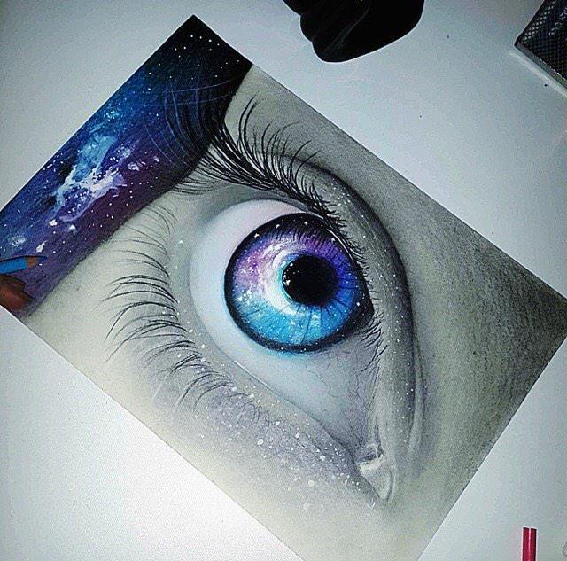 640x633 Awesome Art On Twitter Amazing Galaxy Eye Drawing! This Would - Galaxy Eye Drawing