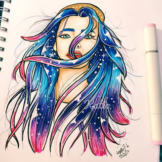 320x320 Galaxy Hair Inspired - Galaxy Hair Drawing