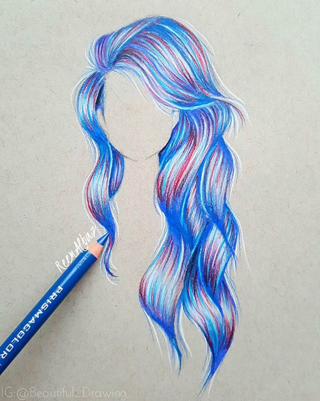 640x800 Looking - Galaxy Hair Drawing