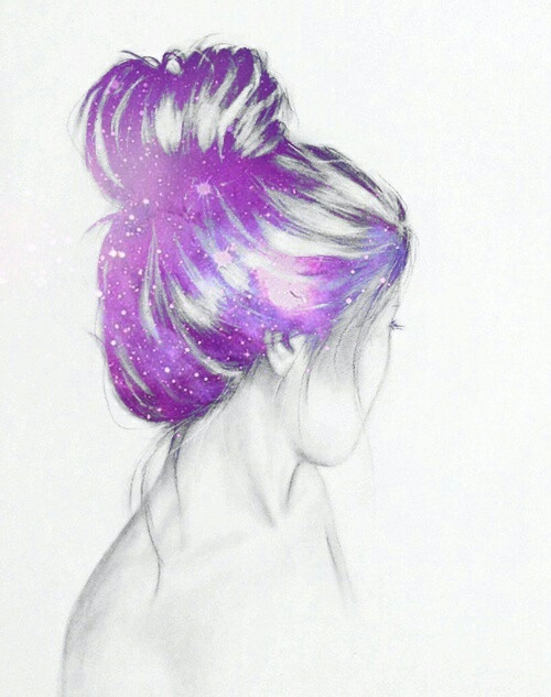 500x633 Galaxy Hair Uploaded - Galaxy Hair Drawing