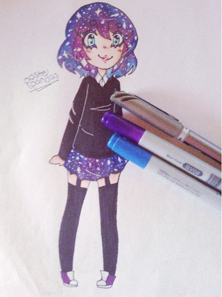 320x428 Galaxyhair Drawings On Paigeeworld Pictures Of Galaxyhair - Galaxy Hair Drawing