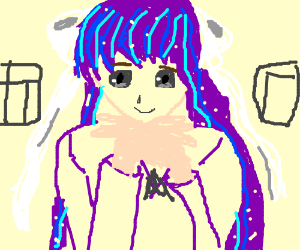 300x250 Just Monika But She Has Galaxy Hair Drawing - Galaxy Hair Drawing
