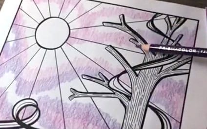 424x265 How To Create A Galaxy With Colored Pencils Prismacolor Tutorial - Galaxy Pencil Drawing