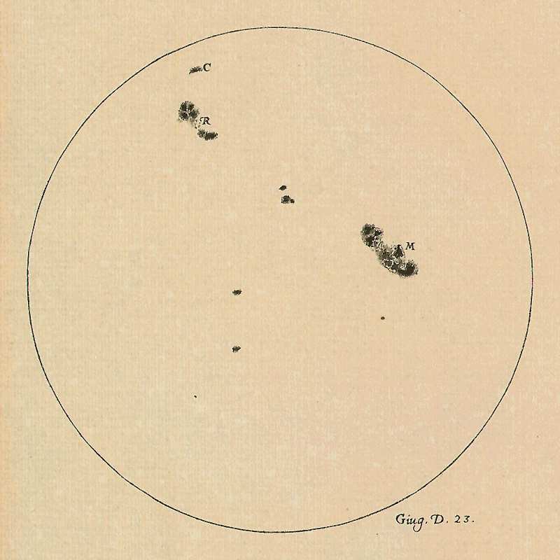 800x800 A Original Sunspot Drawing - Galileo Drawings