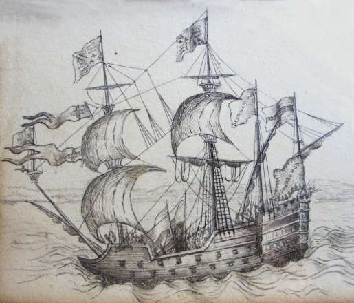 Galleon Drawing at PaintingValley.com | Explore collection of Galleon ...