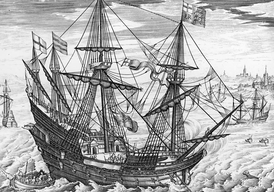 900x630 queen elizabeth s galleon drawing - Galleon Drawing