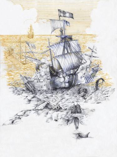 Galleon Drawing at PaintingValley.com | Explore collection of Galleon ...