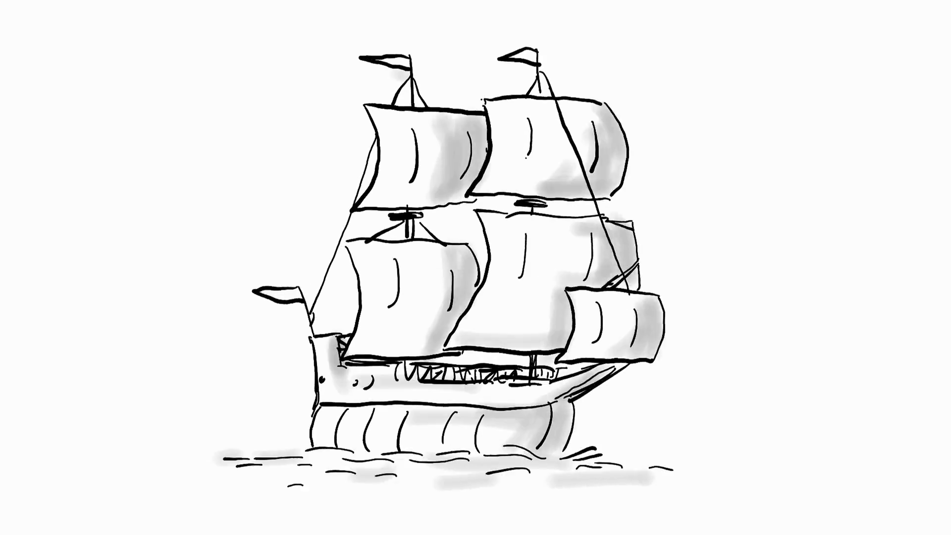 Корабль спереди рисунок