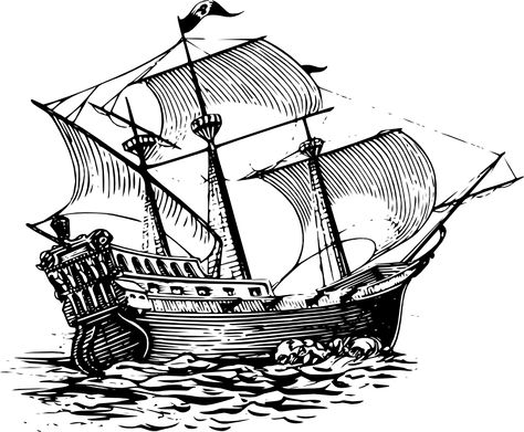 474x391 galleon ship drawing - Galleon Ship Drawing